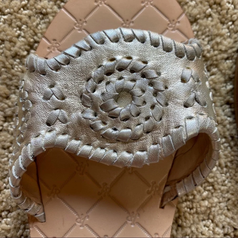 Jack Rogers Silver Slide Sandals